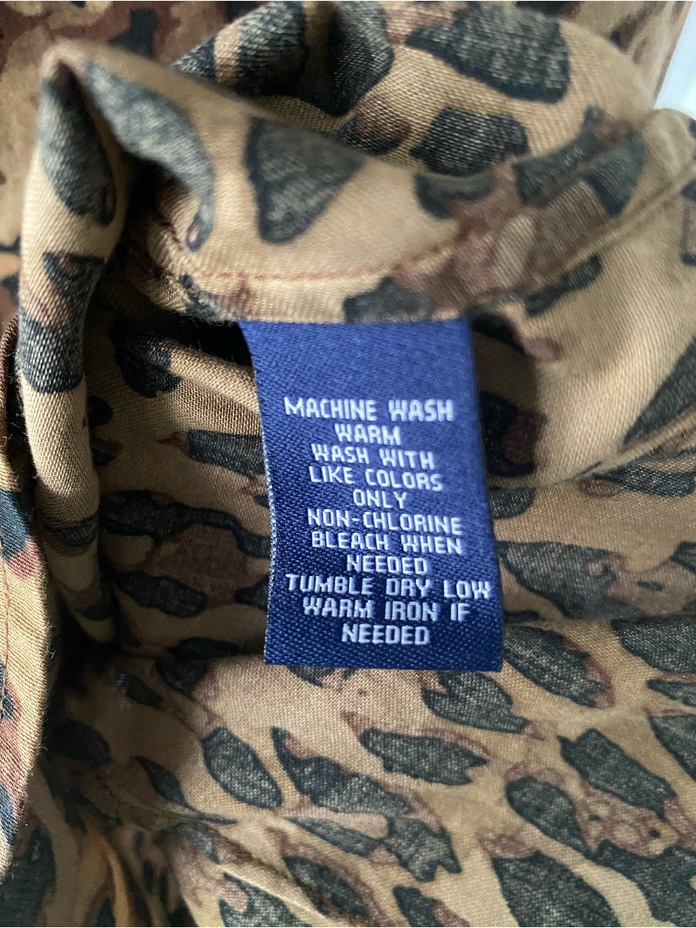 Chaps Leopard Button Down Shirt - Picture 5 of 5